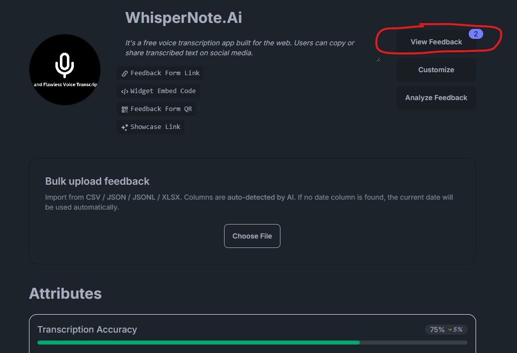 Backsy product page showing the View Feedback option
